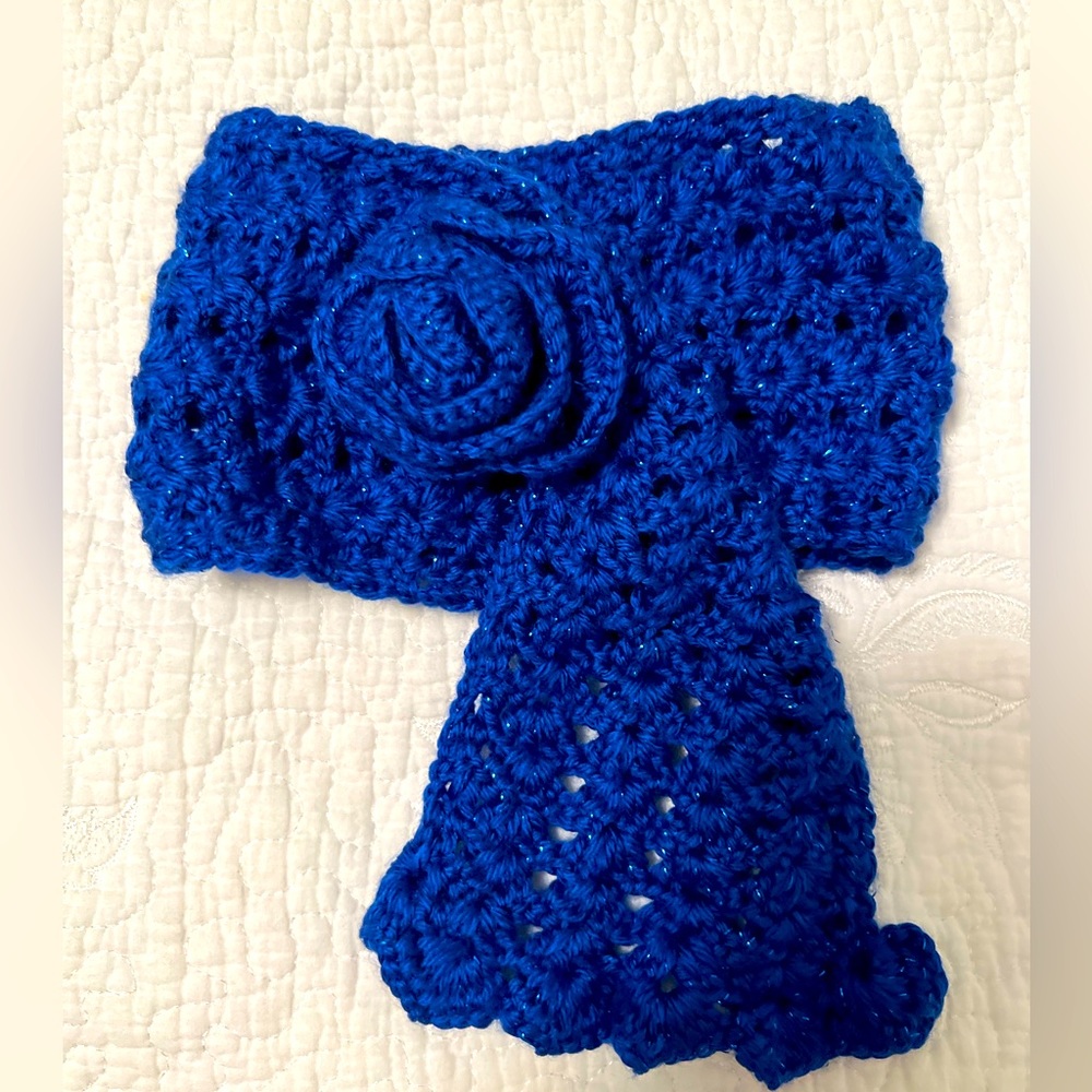 Handmade Blue Scarf/ one size fits all